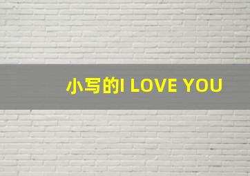 小写的I LOVE YOU